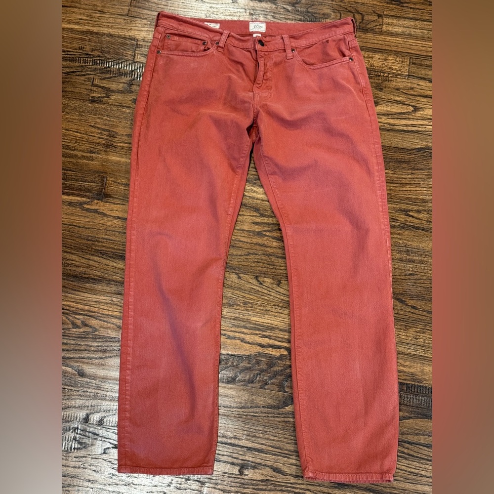 J Crew slim-fit garment-dyed five-pocket pant - Rust